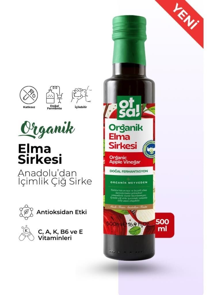 Otsa Organik Elma Sirkesi 500 ml | Doğal Fermantasyon
