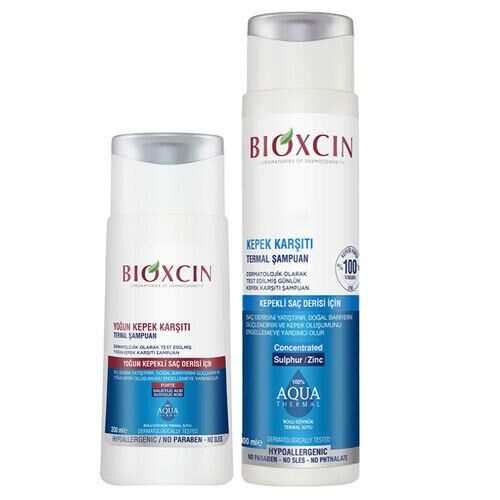 Bioxcin Aqua Thermal Kepek Karşıtı Etkili Şampuan Seti  200 ml + 300 ml
