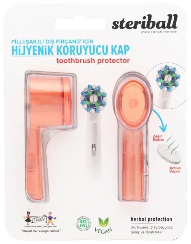 Steriball Şarjlı Diş Fırçası Koruma Kabı 2 Adet | Turuncu