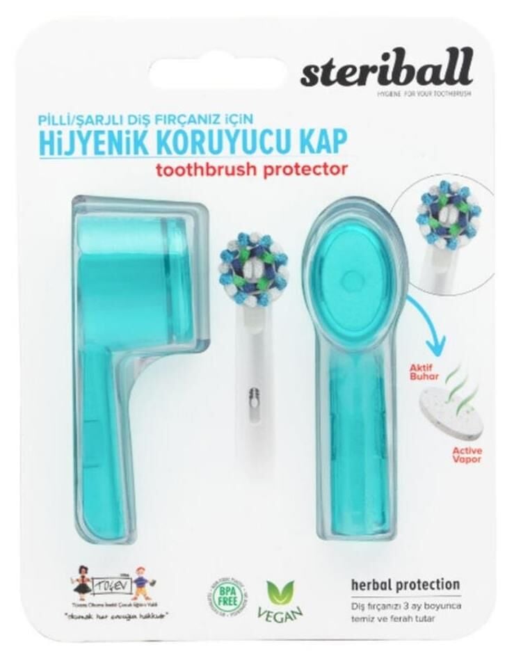 Steriball Şarjlı Diş Fırçası Koruma Kabı 2 Adet | Turkuaz