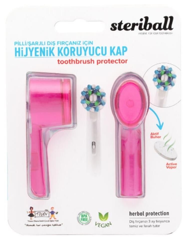 Steriball Şarjlı Diş Fırçası Koruma Kabı 2 Adet | Pembe