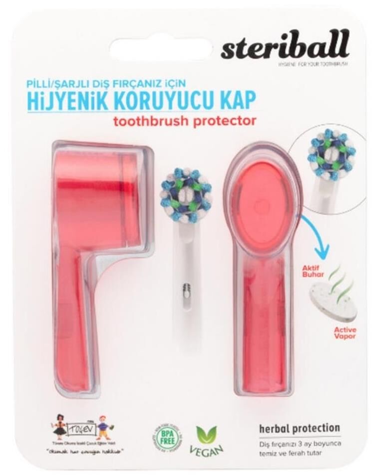 Steriball Şarjlı Diş Fırçası Koruma Kabı 2 Adet | Kırmızı
