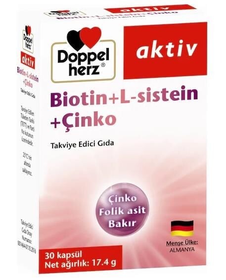 Doppelherz Aktiv Biotin L-Sistein Çinko 30 Kapsül