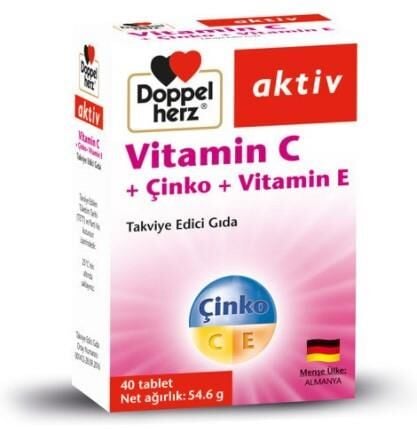 Doppelherz Aktiv Vitamin C Çinko Vitamin E 40 Tablet