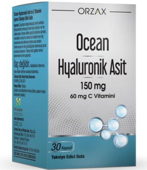 Orzax Ocean Hyaluronik Asit 150mg 30 Kapsül