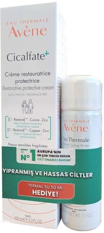 Avene Cicalfate+ Repairing Protective Cream 100ml & Thermal Water 50ml