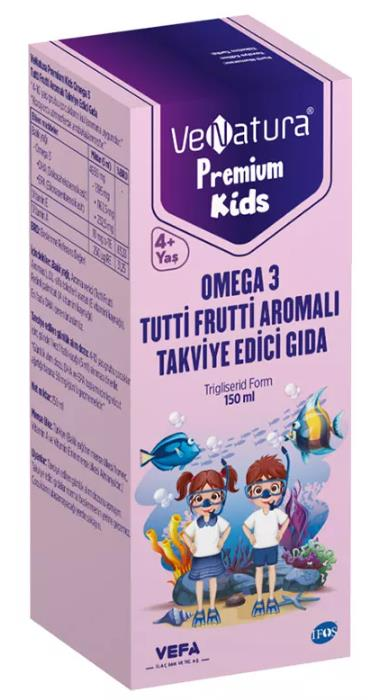 Venatura Kids Omega-3 Şurup 4+ Yaş 150ml | Tutti Frutti Aromalı