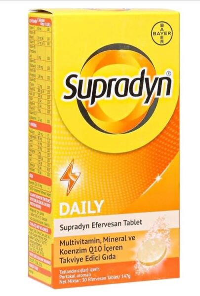 Supradyn Multivitamin Mineral ve Koenzim Q10 İçeren 30 Tablet | 2 Adet