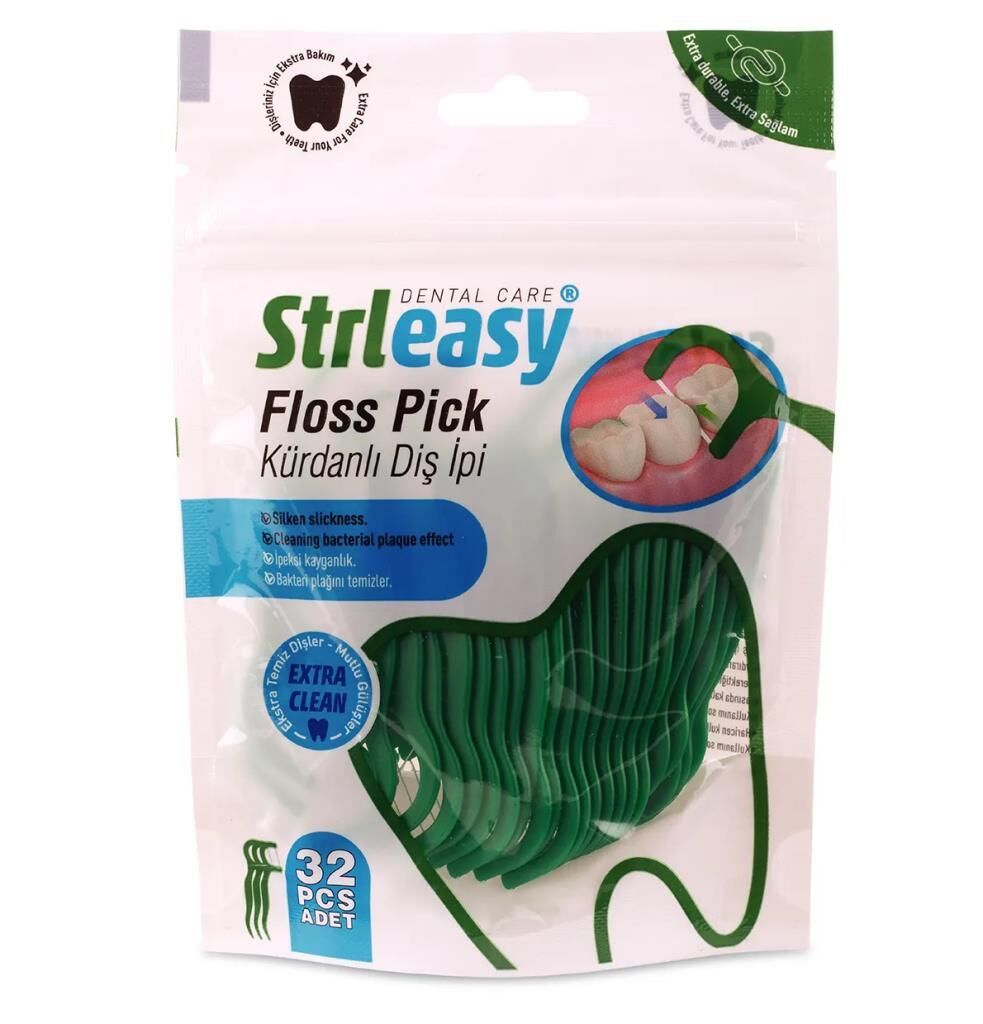 Strleasy Kürdanlı Diş İpi Floss Pick 32 Adet