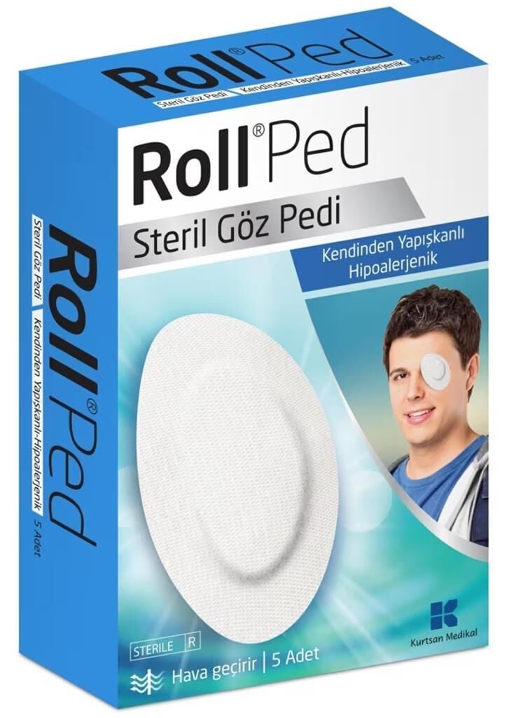 Roll Ped Steril Göz Pedi 5 Adet | Yapışkanlı