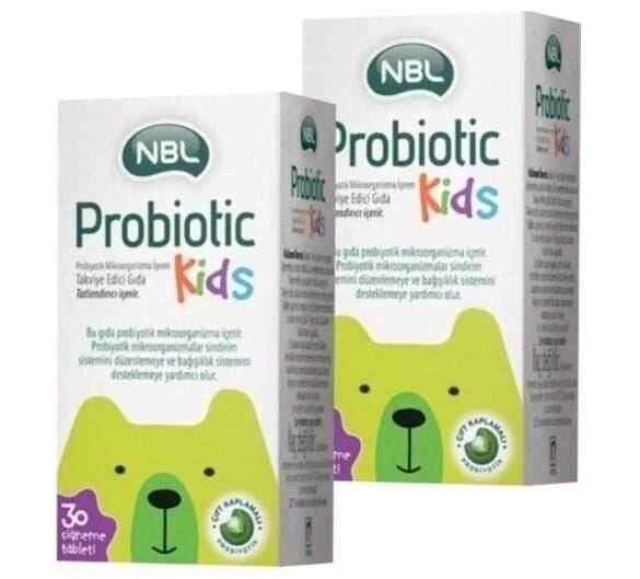 NBL Probiotic Kids Avantajlı Paket 30 + 30 Çiğneme Tableti