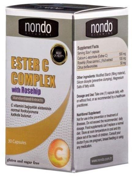 Nondo Ester C Complex with Rosehip 30 Kapsül