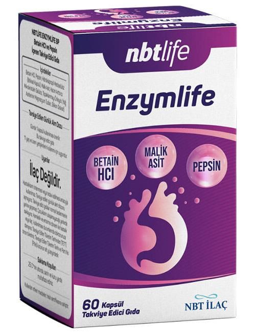Nbt Life Enzymlife 60 Kapsül | Betain HCI ve Pepsin