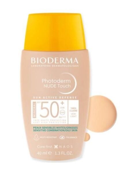 Bioderma Photoderm Nude Touch SPF50+ Very Light 40ml | Renkli Güneş Koruyucu