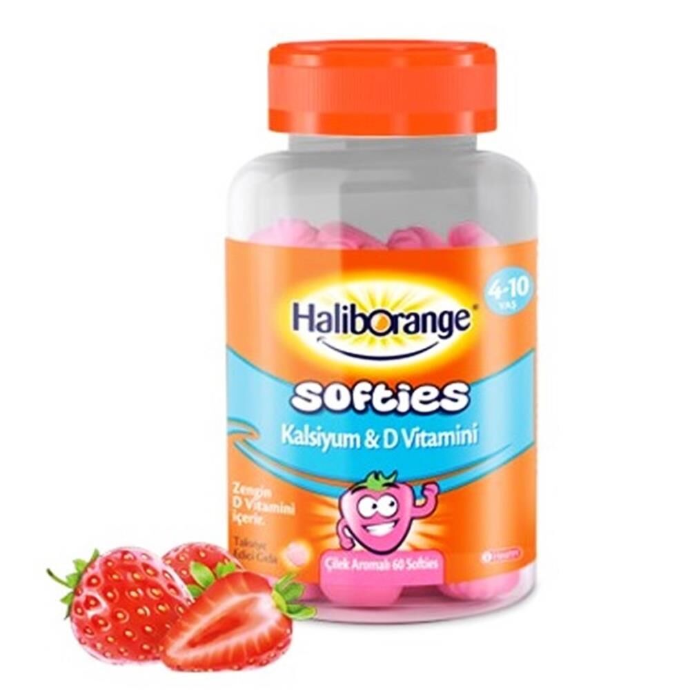 Haliborange Softies Calsiyum D Vitamini Çilek Aroma 60 Softgel