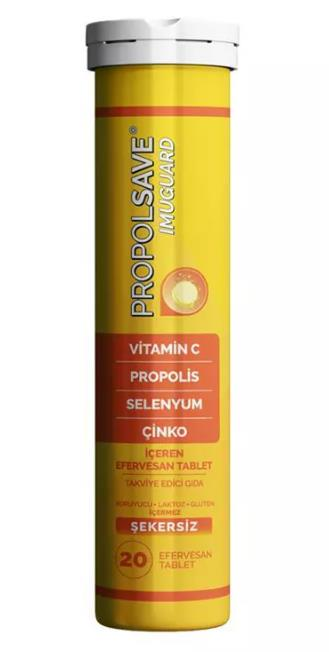 Propolsave Imuguard 20 Efervesan | Vitamin C Propolis Selenyum Çinko