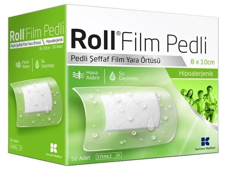 Roll Film Pedli 8x10cm Yara Örtüsü 50 Adet | Su Geçirmez