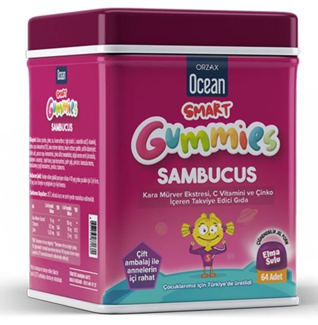 Orzax Ocean Smart Sambucus Çiğneme Tableti 64 Adet