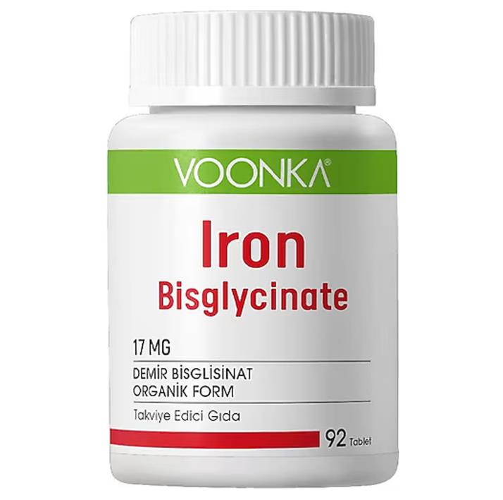 Voonka Iron Bisglycinate 17mg Demir 92 Tablet