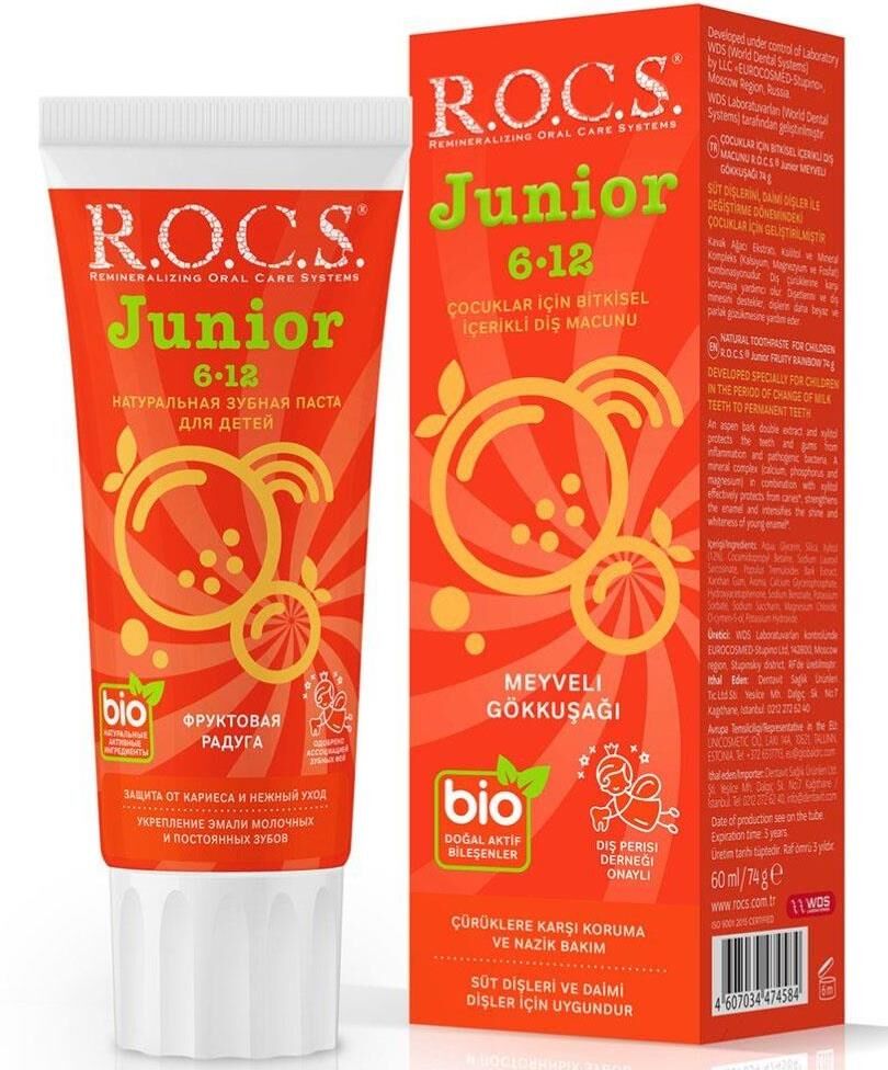 Rocs Junior 6-12 Yaş Meyveli Gökkuşağı Diş Macunu 60ml