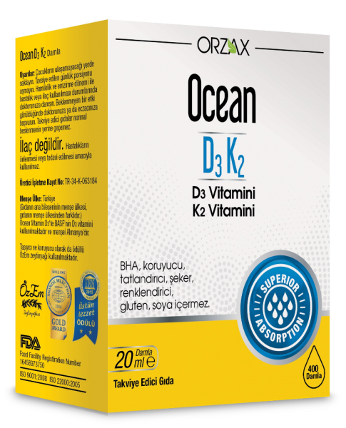 Orzax Ocean D3 K2 Damla 20ml