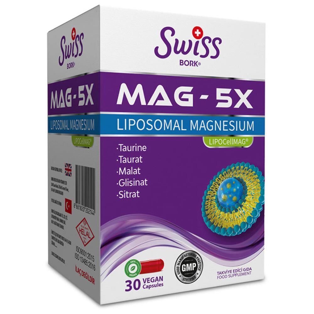 Swiss Bork Mag-5X Lipozomal Magnezyum 30 Kapsül