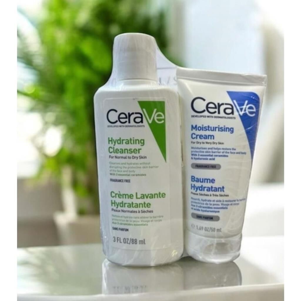 Cerave Hydrating Cleanser 88 ml + Moisturising Cream 50 ml