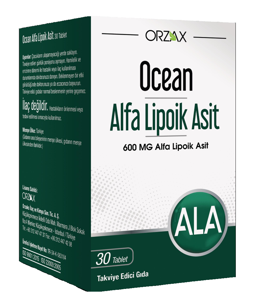 Orzax Ocean Alfa Lipoik Asit 600mg 30 Kapsül