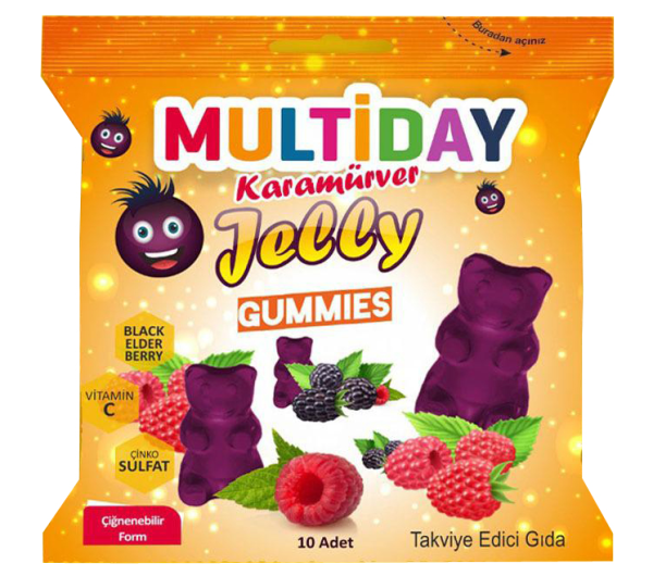 Multiday Kara Mürver Özütü Gummies Çiğneme Tableti 10 Adet