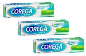 Corega Süper Diş Protezi Yapıştırıcı Krem 40gr Naneli | 3 Adet