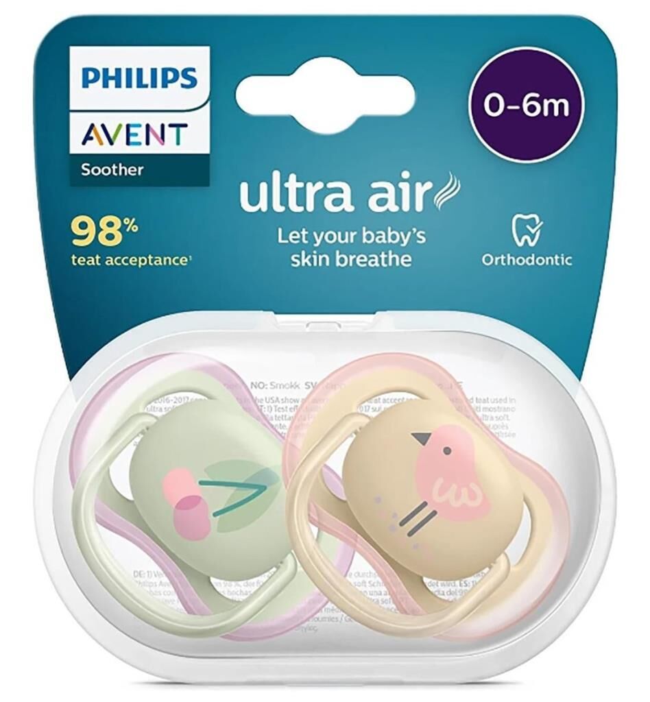 Philips Avent Yalancı Emzik Ultra Air Kız | 0-6 Ay, 2 Adet