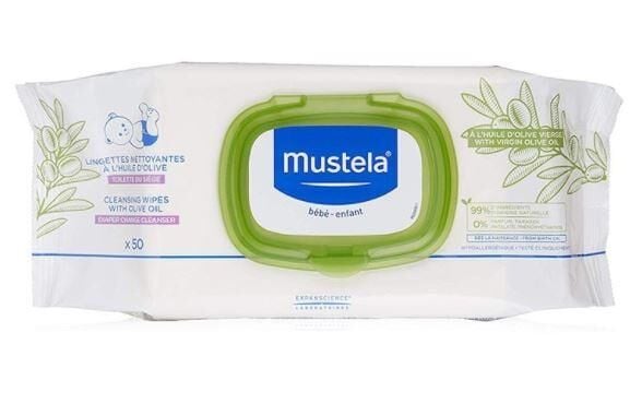 Mustela Cleansing Wipes With Olive Oil | Zeytinyağ İçeren Islak Mendik 50 Adet