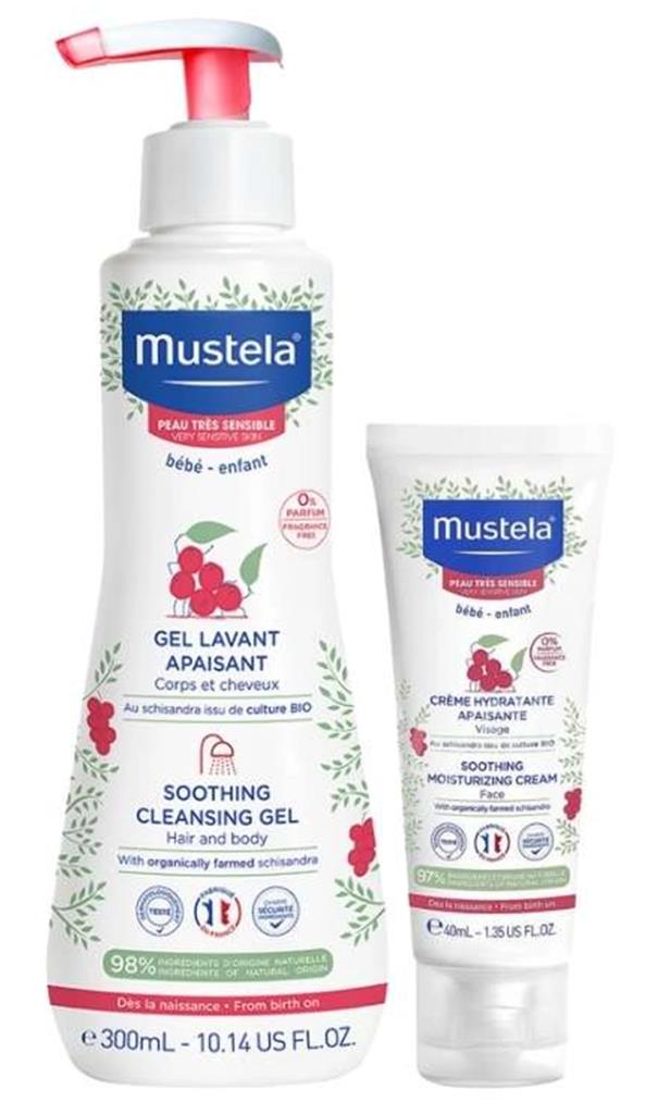 Mustela Çok Hassas Ciltlere Özel Bebek Bakım Seti ( Soothing Cleansing 300ml+ Soothing Moisturizing)