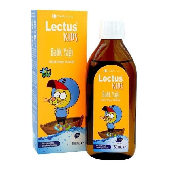 Tab İlaç Lectus Kids Omega-3 Portakal ARomalı Balık Yağı 150ml | Kral Şakir