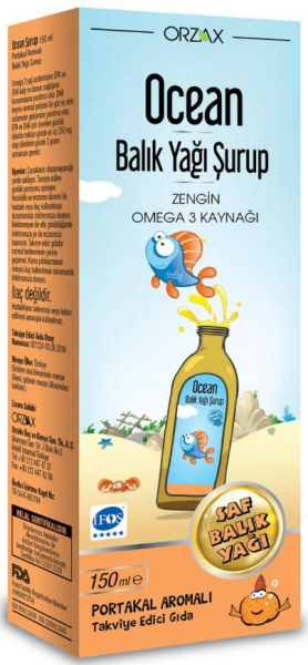 Orzax Ocean Balık Yağı Şurubu Portakal Aromalı 150ml