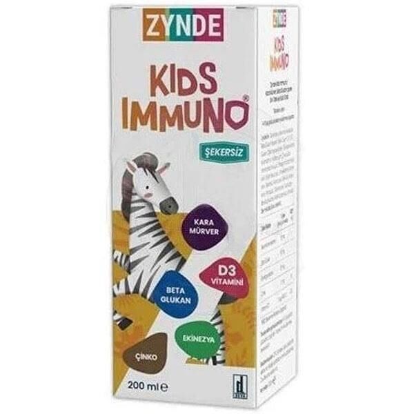 Zynde Kids Immuno Şurup 200ml | Kara Mürver- Beta Glukan