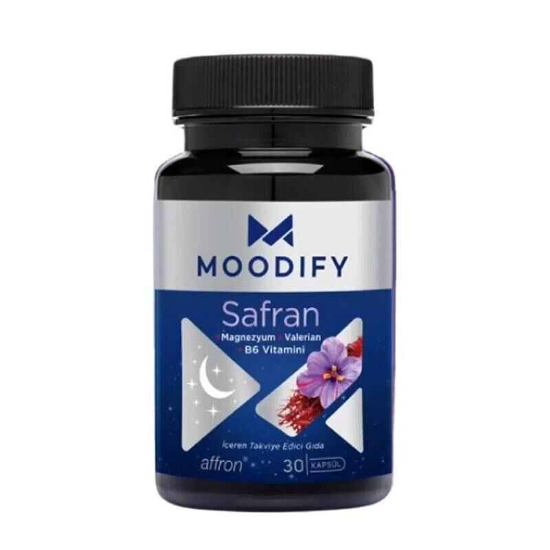 Moodify Safran  Magnezyum, Valerian Vitamin B6 30 Kapsül