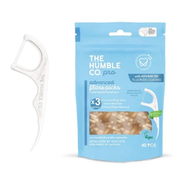 Humble Advanced Floss Picks 40 Adet | Kürdanlı Florürlü Diş İpi