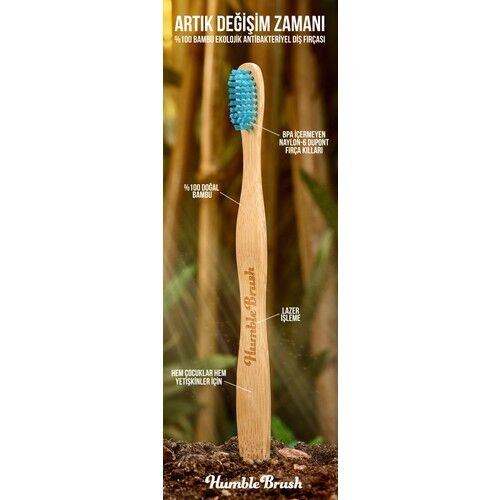 Humble Brush Adult Soft Bambu Diş Fırçası | Kırmızı