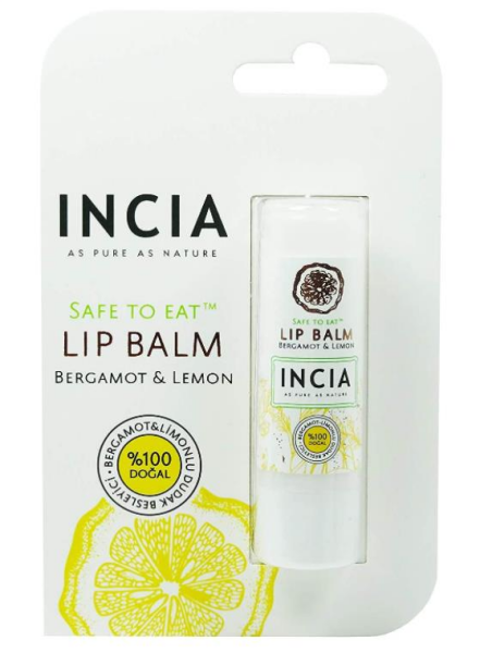 Incia Lip Balm Bergamot & Lemon 6gr | Bergamot Limon Özlü Besleyici Dudak Bakım Kremi