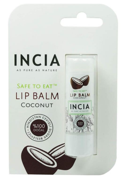 Incia Lip Balm Coconut 6gr | Hindistan Cevizi Özlü Besleyici Dudak Bakım Kremi