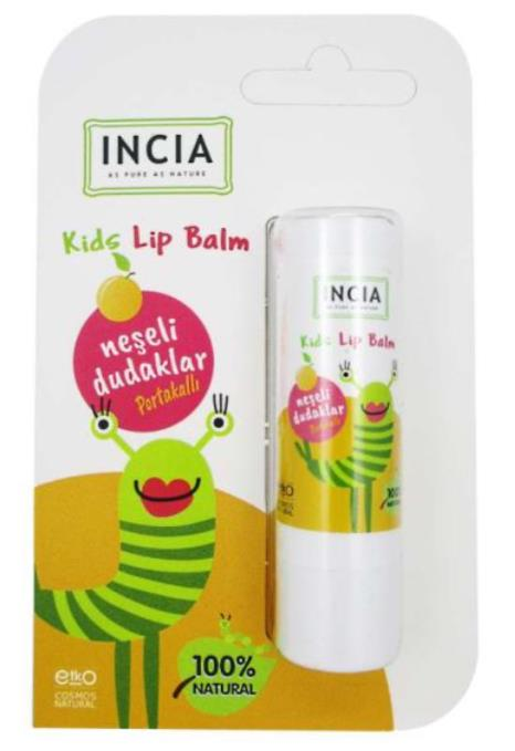 Incia Kids Lip Balm Orange 6gr | Çocuklara Özel Besleyici Dudak Bakım Kremi