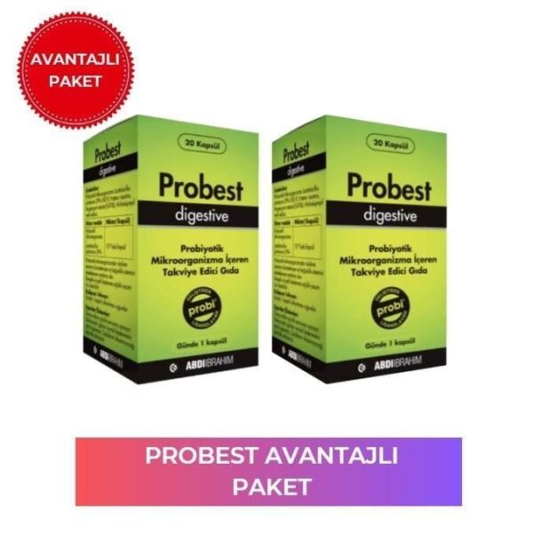 Probest Digestive Probiyotik 20 Kapsül  2 Adet Avantajlı Paket