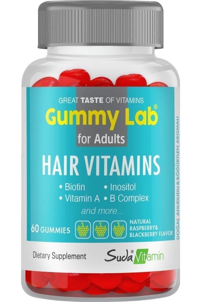 Gummy Lab Hair Vitamins 60 Gummies | Ahududu Böğürtlen Aromalı