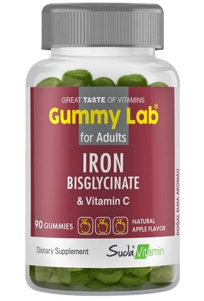 Gummy Lab Iron Bisglycinate ve Vitamin C 90 Gummies | Elma Aromalı