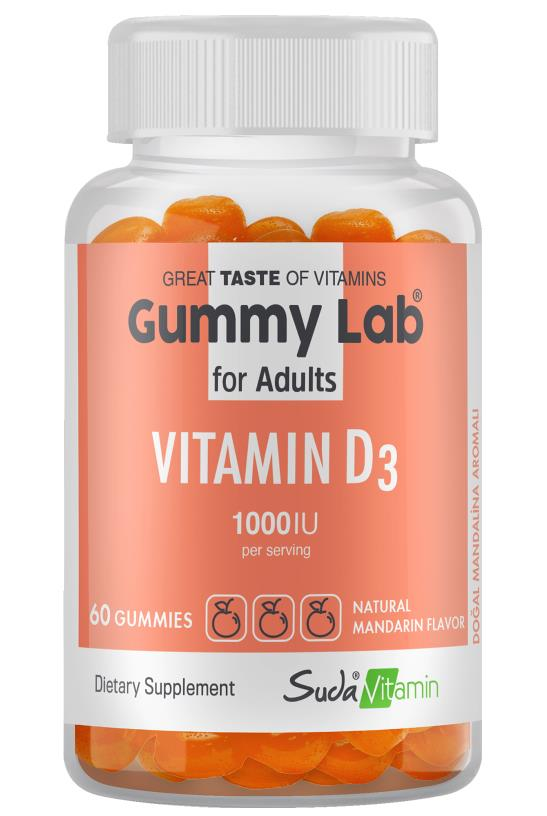 Gummy Lab Vitamin D3 1000IU 60 Gummies | Mandalina Aromalı