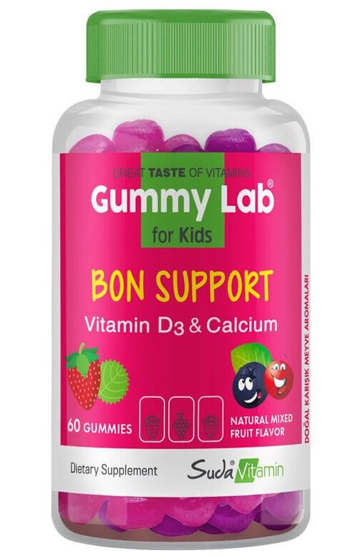 Gummy Lab Bon Support Vitamin D3 Calcium 60 Gummies | Karışık Meyve Aromalı