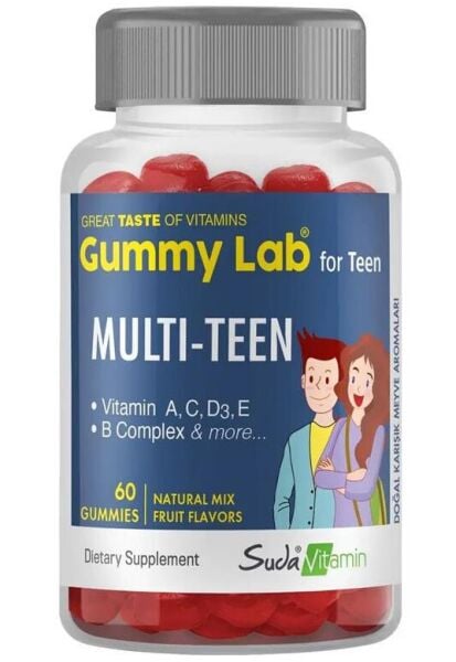 Gummy Lab Multi Teen 60 Gummies | Karışık Meyve Aromalı