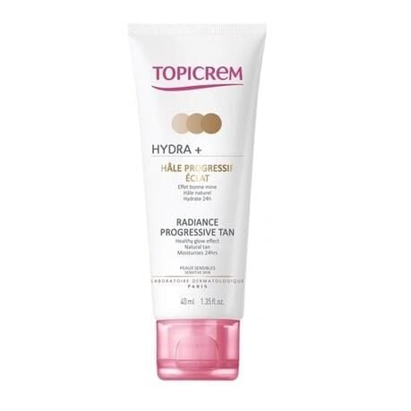 Topicrem Hydra+ Radiance Progressive Tan 40ml | Işıltı Etkili Doğal Bronzluk Kremi