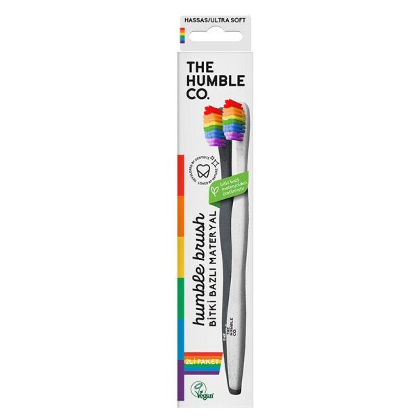 Humble Brush Adult Soft Proud Bambu Diş Fırçası 2 Adet | Gökkuşağı